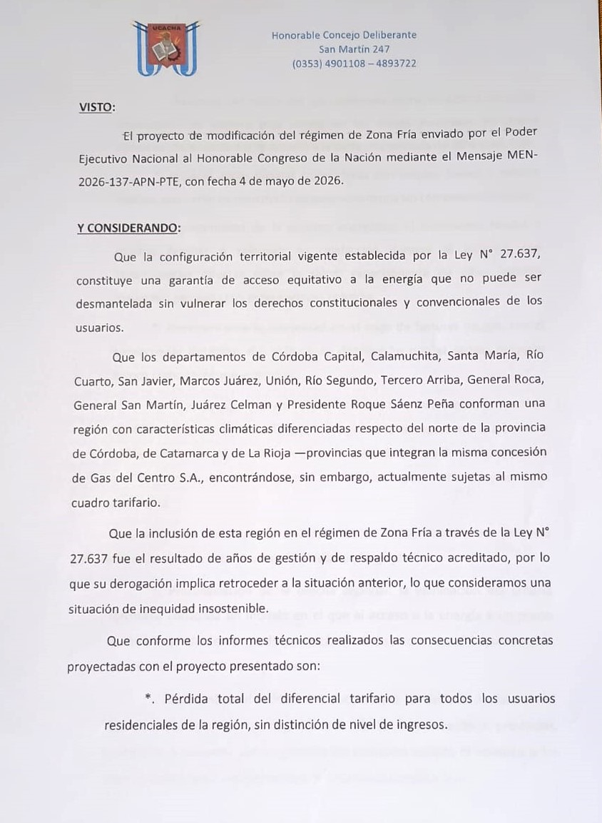 00 Proy Ord rechazo zona fria1