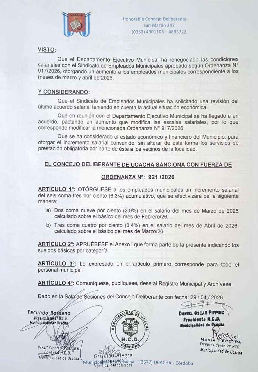 0 ORD Incremento salarial