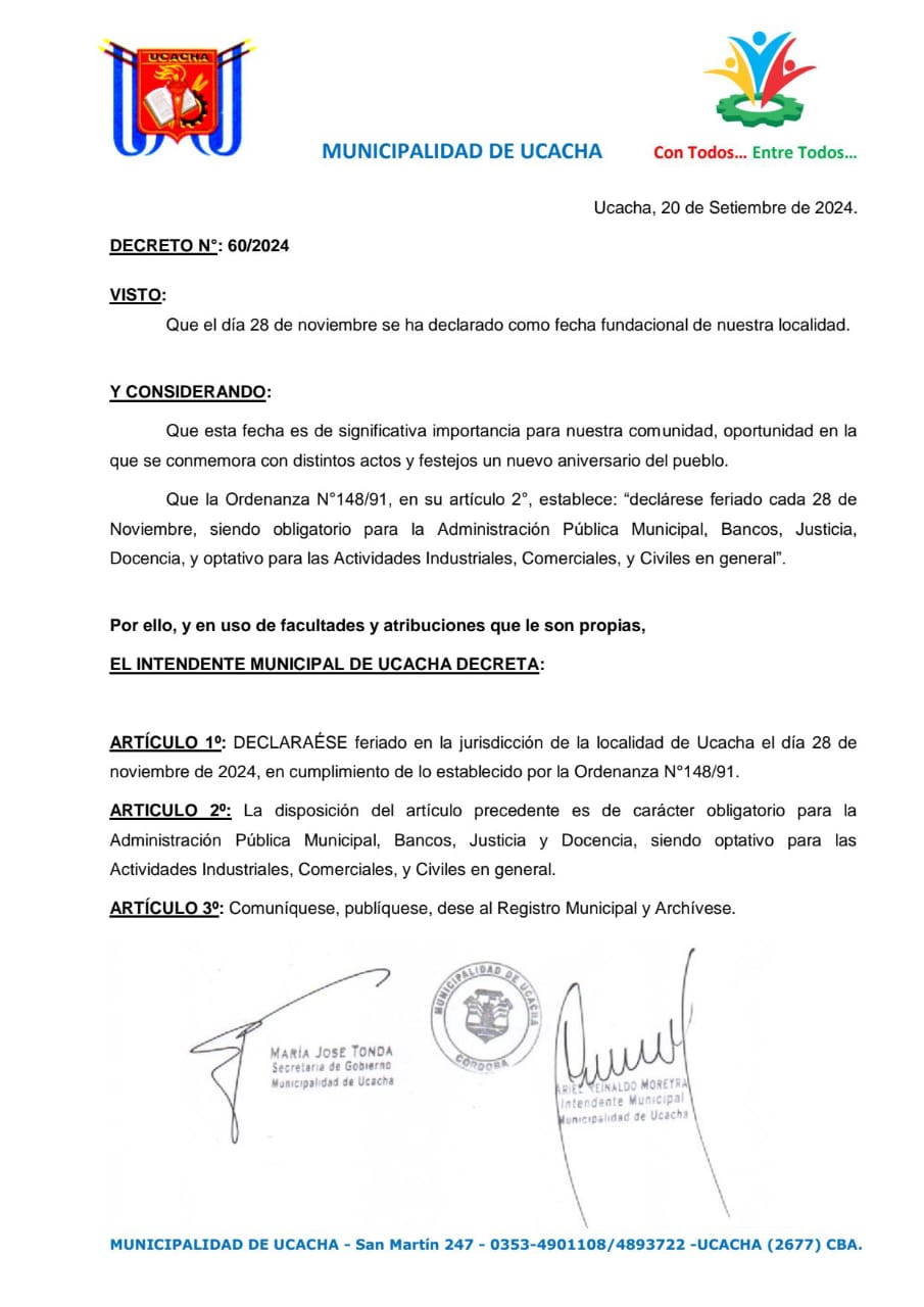 Decreto feriado 28nov24