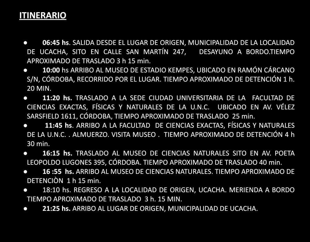 Itinerario Mateo